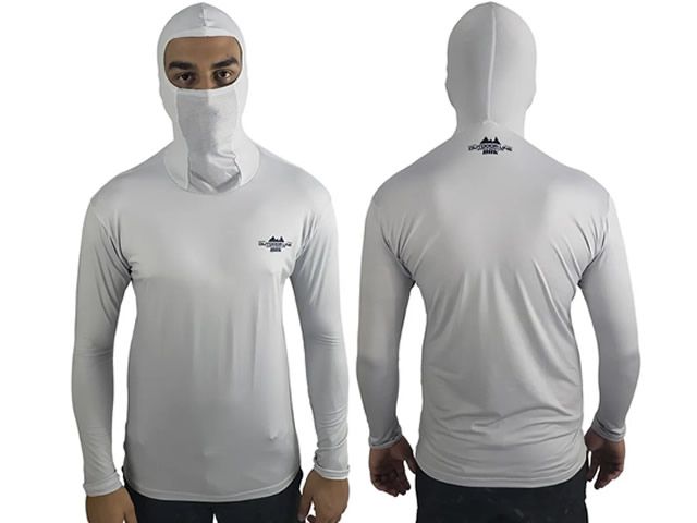 Camiseta BRK com Capuz Ninja Cinza Claro com FPU50+