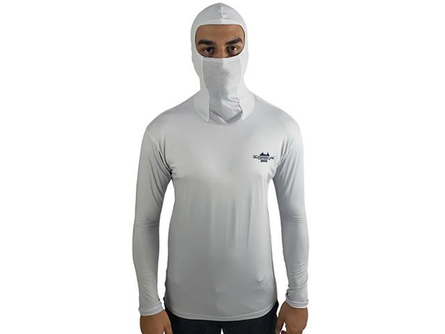 Camiseta BRK com Capuz Ninja Cinza Claro com FPU50+