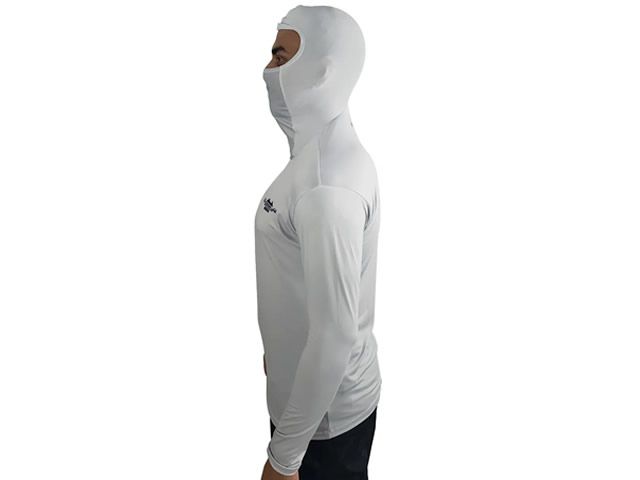 Camiseta BRK com Capuz Ninja Cinza Claro com FPU50+