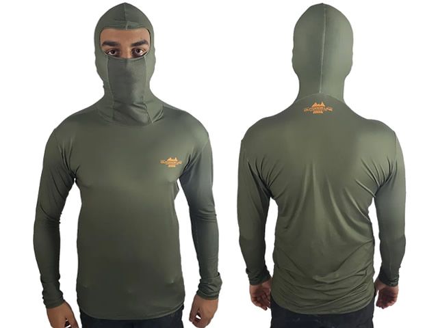 Camiseta BRK com Capuz Ninja Verde Musgo com FPU50+