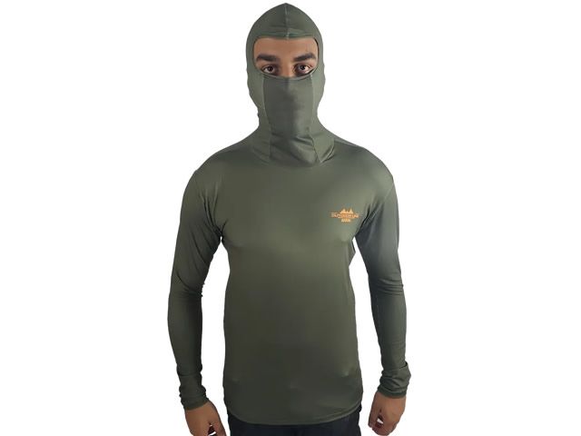 Camiseta BRK com Capuz Ninja Verde Musgo com FPU50+