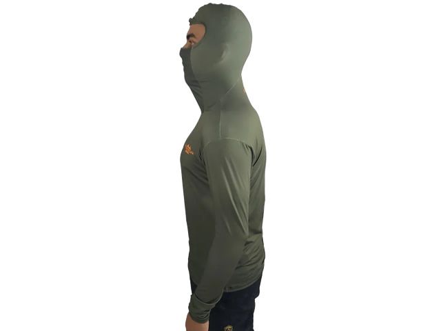 Camiseta BRK com Capuz Ninja Verde Musgo com FPU50+