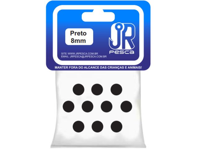 Flutuador de Eva Boleado Jr Pesca Modelo Bolinha 8mm - Preto 1306