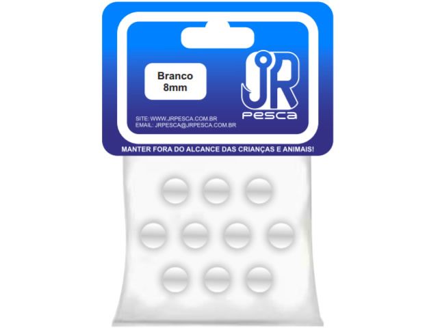 Flutuador de Eva Boleado Jr Pesca Modelo Bolinha 8mm - Branco 1307