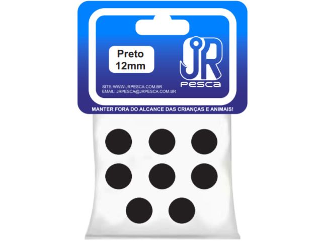 Flutuador de Eva Boleado Jr Pesca Modelo Bolinha 12mm - Preto 1328