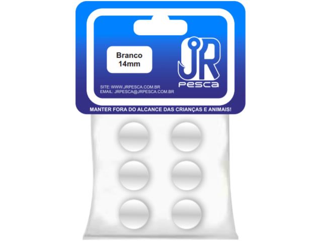 Flutuador de Eva Boleado Jr Pesca Modelo Bolinha 14mm - Branco 1340