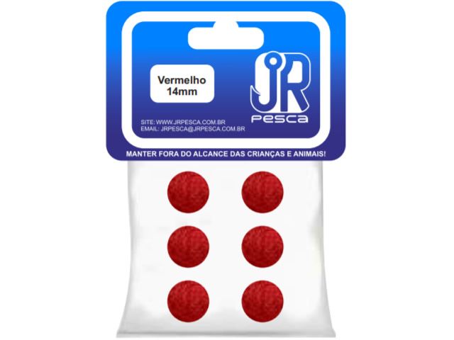 Flutuador de Eva Boleado Jr Pesca Modelo Bolinha 14mm - Vermelho 1341
