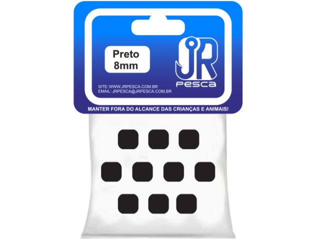 Flutuador de Eva Boleado Jr Pesca Modelo Ração 8mm - Preto 1356