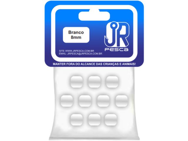 Flutuador de Eva Boleado Jr Pesca Modelo Ração 8mm - Branco 1357