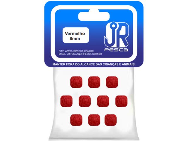 Flutuador de Eva Boleado Jr Pesca Modelo Ração 8mm - Vermelho 1358
