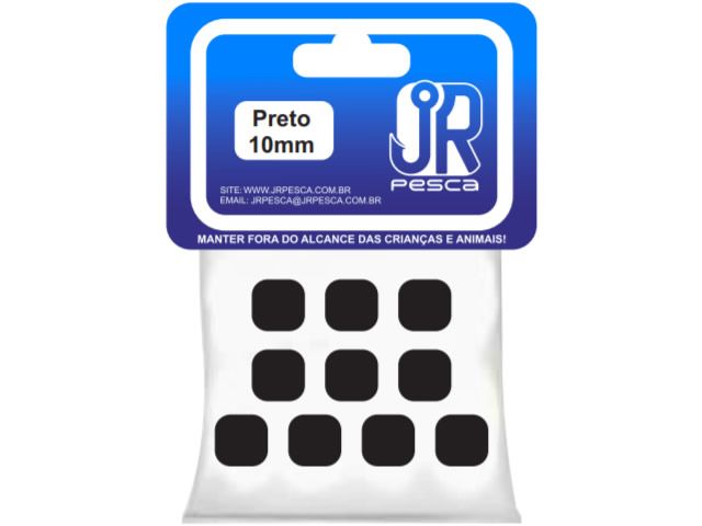 Flutuador de Eva Boleado Jr Pesca Modelo Ração 10mm - Preto 1367