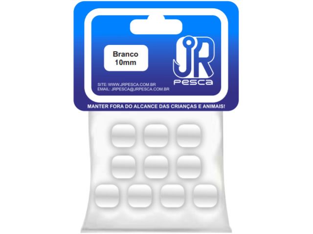 Flutuador de Eva Boleado Jr Pesca Modelo Ração 10mm - Branco 1368