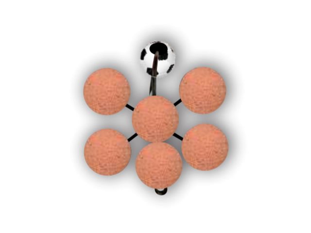 Anteninha Cruzada Modelo EVA Bolinha Jr Pesca 9mm - Café c/ Leite 1412