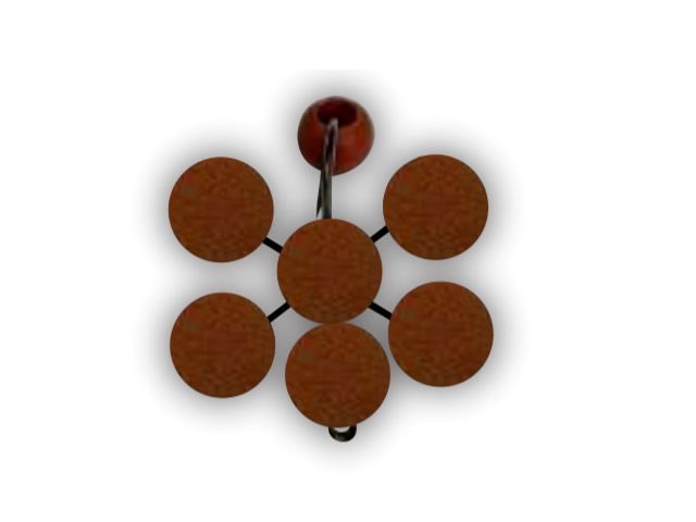 Anteninha Cruzada Modelo EVA Bolinha Jr Pesca 9mm - Mostarda 1413