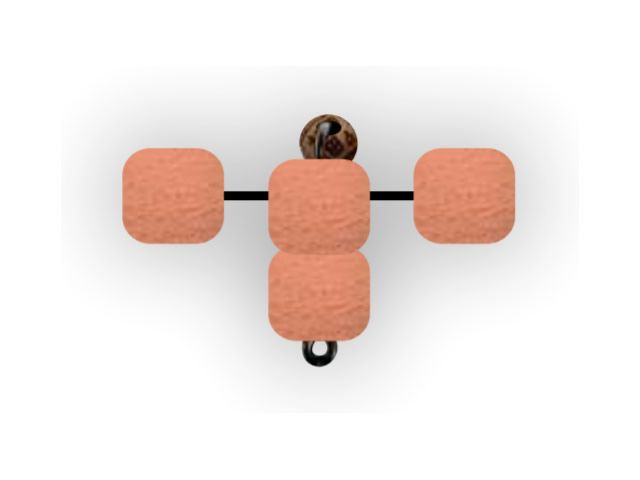 Anteninha Tradicional Modelo Eva Ração Jr Pesca 10mm - Café c/ Leite 1420