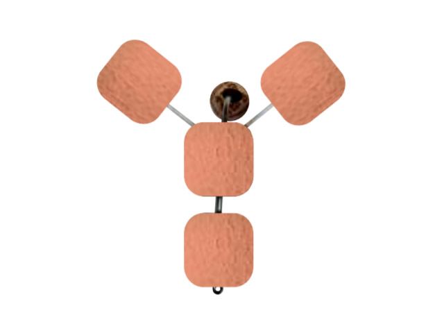 Anteninha Chifrão Modelo EVA Ração Jr Pesca 14mm - Café c/ Leite 1436