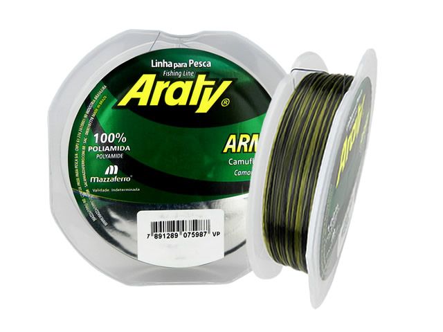 Linha Mono Araty Army Bicolor Preto e Verde 0,25mm 10,2Lb 300m
