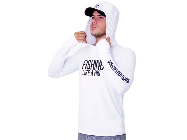 Camiseta Poliamida Mar Negro 30134 Branco - Com Capuz e Luvinha