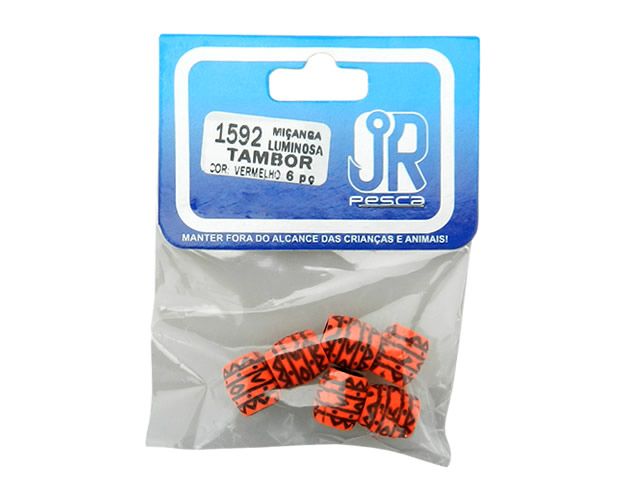 Miçanga Luminosa Tambor Grande Jr Pesca Vermelho - 1592