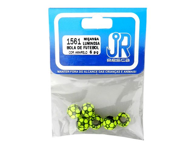 Miçanga Luminosa Bolinha de Futebol Jr Pesca Amarelo - 1561