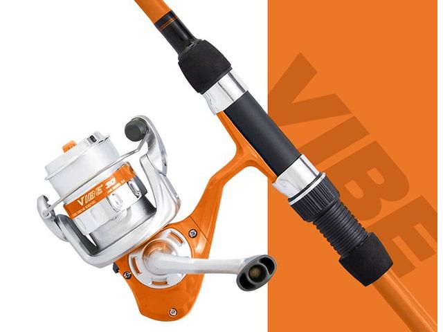 Kit Molinete Okuma Vibe 30 - com Linha + Vara Okuma Vibe 30 702M 30Lb 7`0 (2,10m) - Molinete Laranja