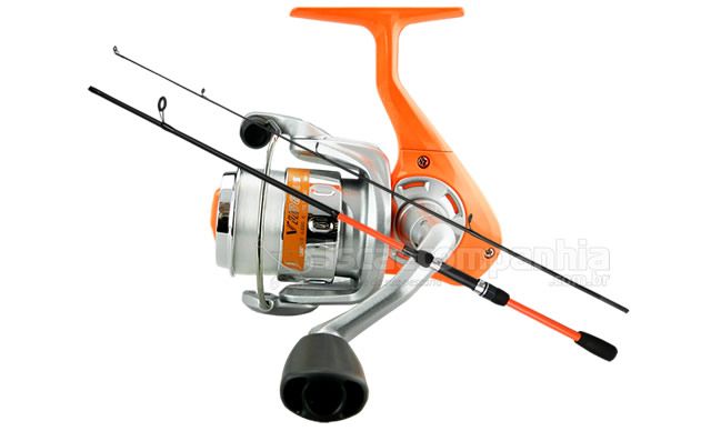 Kit Molinete Okuma Vibe 30 - com Linha + Vara Okuma Vibe 30 702M 30Lb 7`0 (2,10m) - Molinete Laranja