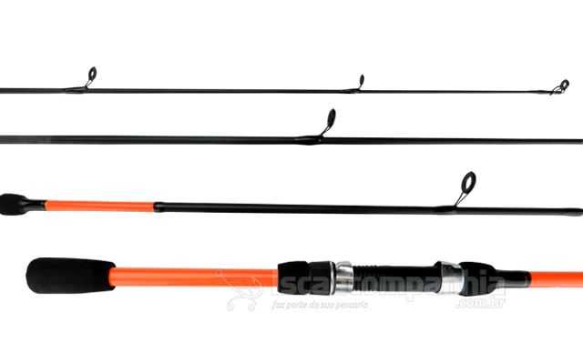 Kit Molinete Okuma Vibe 30 - com Linha + Vara Okuma Vibe 30 702M 30Lb 7`0 (2,10m) - Molinete Laranja