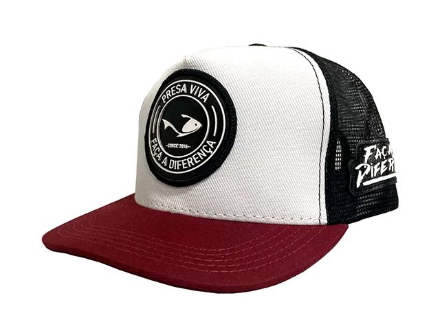 Boné Presa Viva Premium 06 - Branco/Vermelho