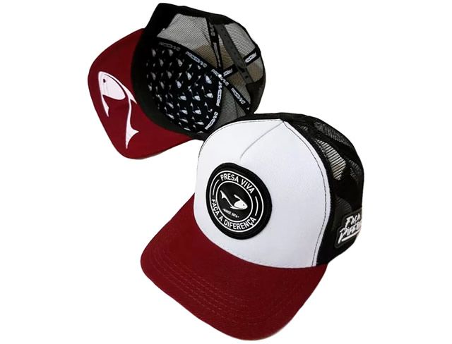 Boné Presa Viva Premium 06 - Branco/Vermelho