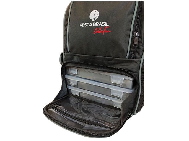Mochila Pesca Brasil Colletion Fishing Bag com 3 Estojos