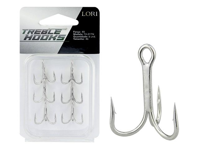 Garatéia Lori Treble Hooks 4x TH-01TN - Nickel