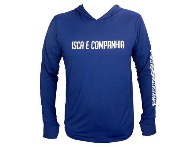 Camiseta Poliamida Isca e Companhia Azul Marinho - Com Capuz e Luvinha FPS 50+