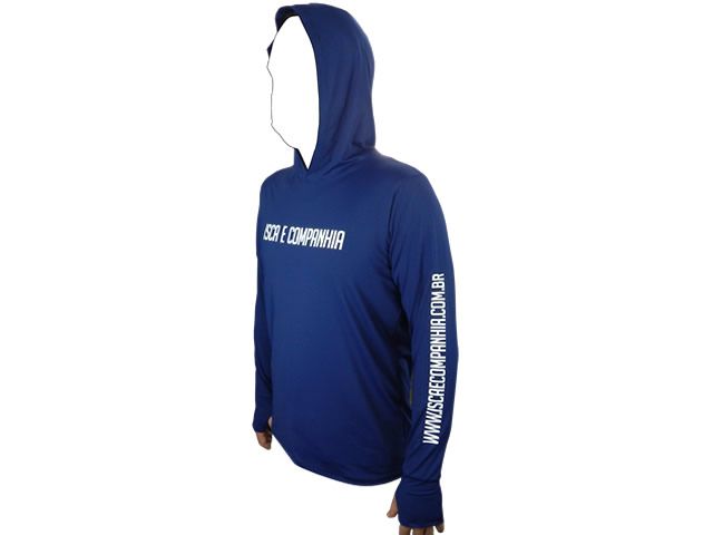 Camiseta Poliamida Isca e Companhia Azul Marinho - Com Capuz e Luvinha FPS 50+