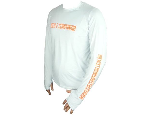 Camiseta Poliamida Isca e Companhia Branca - Sem Capuz e Com Luvinha FPS 50+