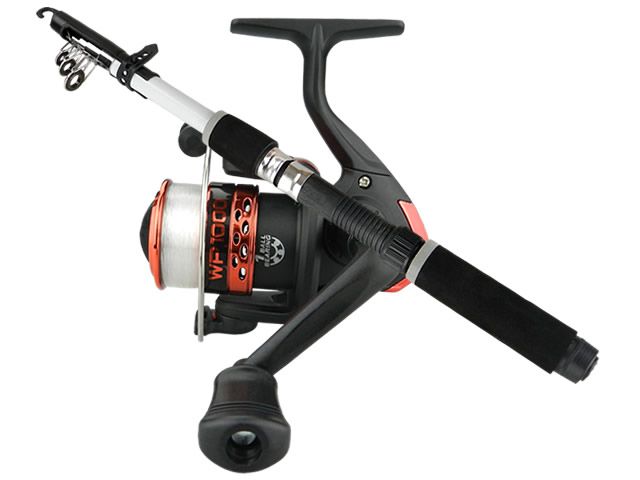 Kit Molinete Albatroz WP1000 Red C/ Linha + Vara Telescópica Albatroz com Passadores - Smart 1505