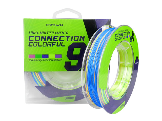 Linha Multi Crown Connection 9X Colorful 9 Fios - 0,47mm 100Lb 200mts