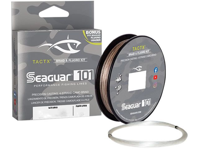 Linha Multi Seaguar Tactx 4Fios Camuflada - 137m + Fluoro Leader - 4,57m