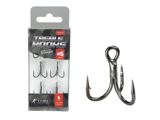 Garatéia Lori Treble Hooks 4X TH-01BK - Black