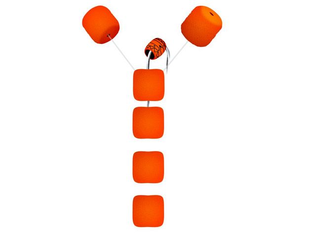 Anteninha Pé de Galo Modelo EVA Ração Jr Pesca 12mm - Laranja Fluorescente 1512