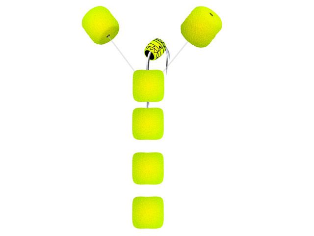 Anteninha Pé de Galo Modelo EVA Ração Jr Pesca 12mm - Amarelo Fluorescente 1511