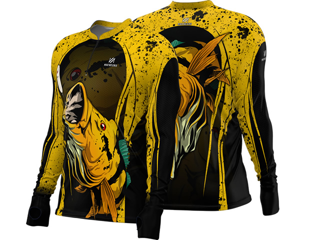Camiseta Mar Negro 30150 Tucunaré Amarelo FPS 50+