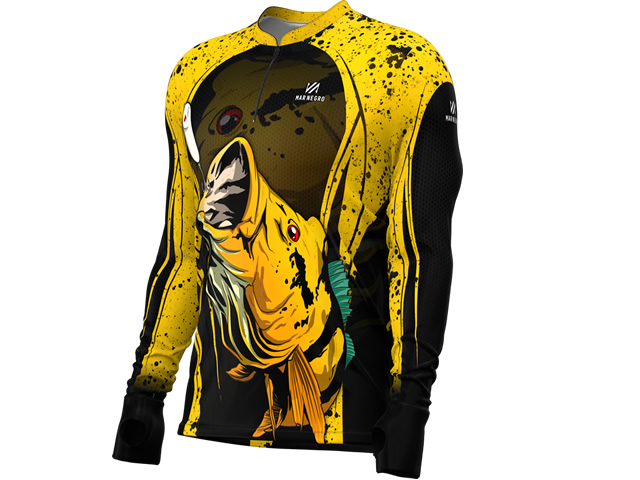 Camiseta Mar Negro 30150 Tucunaré Amarelo FPS 50+