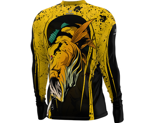 Camiseta Mar Negro 30150 Tucunaré Amarelo FPS 50+