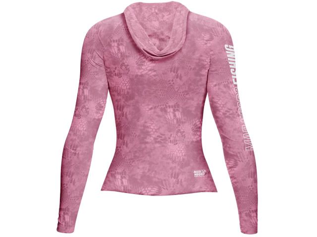 Camiseta Feminina Mar Negro 49428 Sublimada Pink - Com Capuz