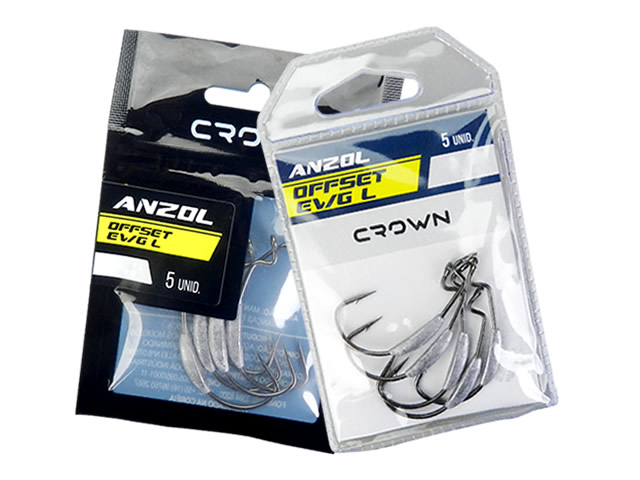 Anzol Crown Offset EWG Lastreado - C/ 5 UN